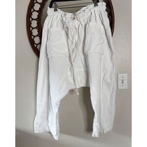 Free People Runyon Oversize Solid Pant Harem White Drawstring size M